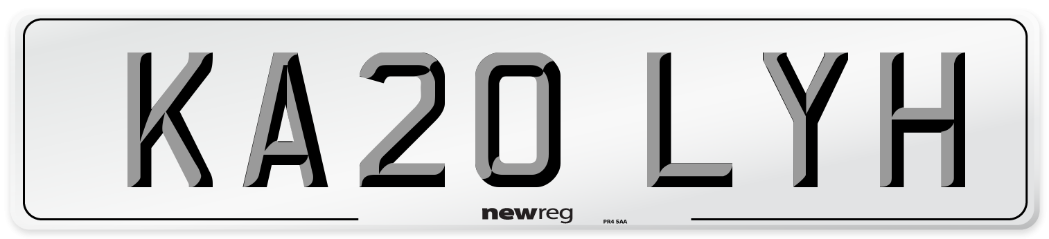 KA20 LYH Number Plate from New Reg